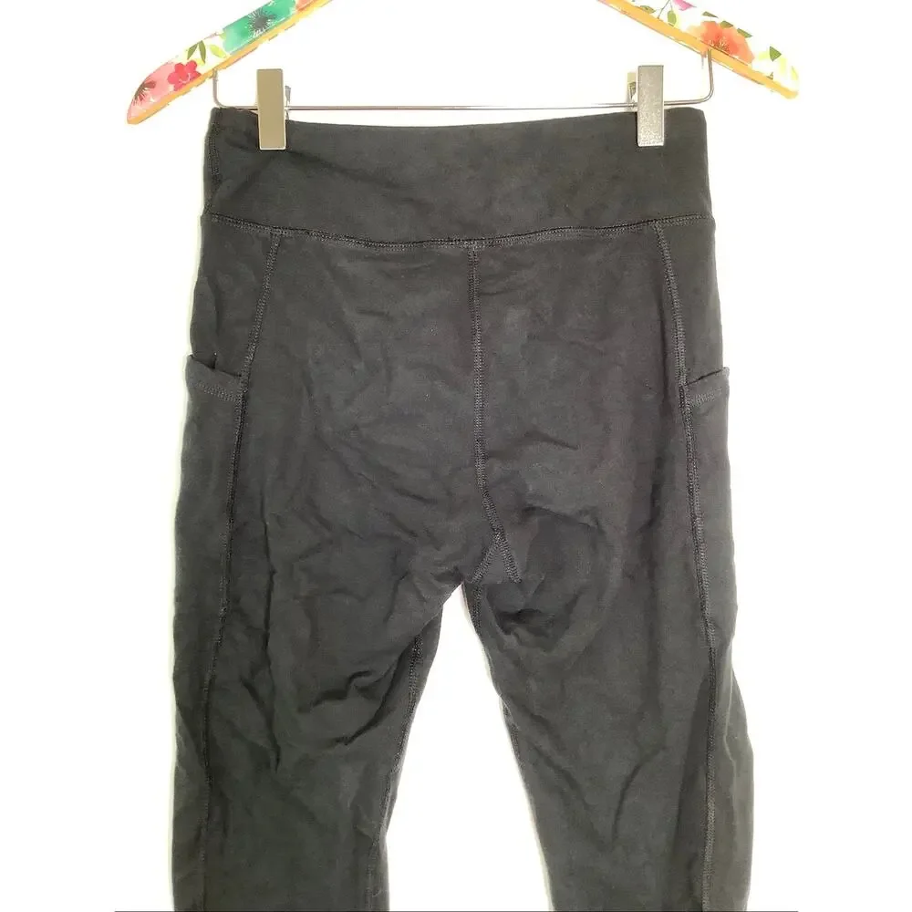 Pact Womens Small Black Organic Cotton Blend On the Go To Pocket Leggings V3-16